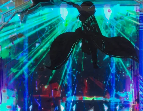 パチンコeソードアート・オンライン 閃光の軌跡 99Ver.のキリトフラッシュ予告画像