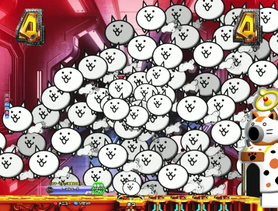 パチンコP にゃんこ大戦争 多様性のネコ 神さまにおまかせ88ver.のベビーラッシュ画像