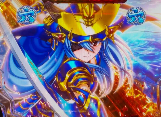 パチンコP戦国乙女7 終焉の関ヶ原 99ver.の乙女リーチ強カットイン画像