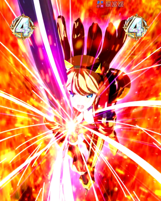 クイーンズブレイド奈落5400（パチンコ）の絶影の大見得リーチ