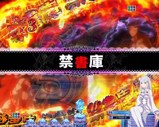 パチンコＰ Reゼロから始める異世界生活 season2 １２９ver.の禁書庫強パターン