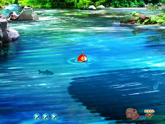 パチンコPA清流物語4 ウキウキ79ver.のヌシ魚影予告