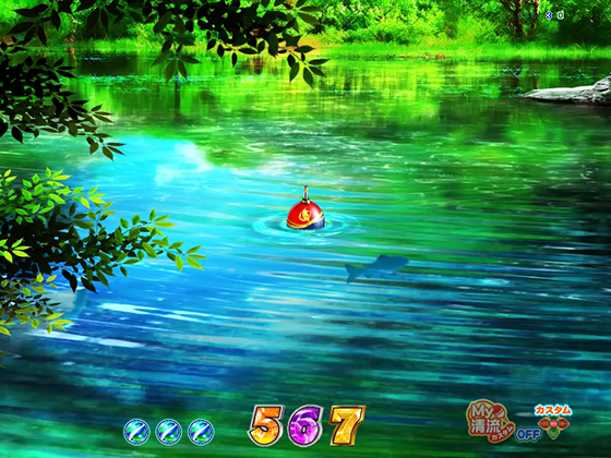 パチンコPA清流物語4 ウキウキ79ver.のミニ図柄変動予告