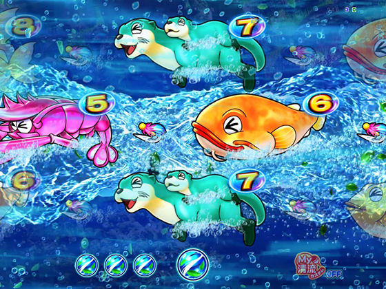 パチンコPA清流物語4 ウキウキ79ver.の急流リーチ