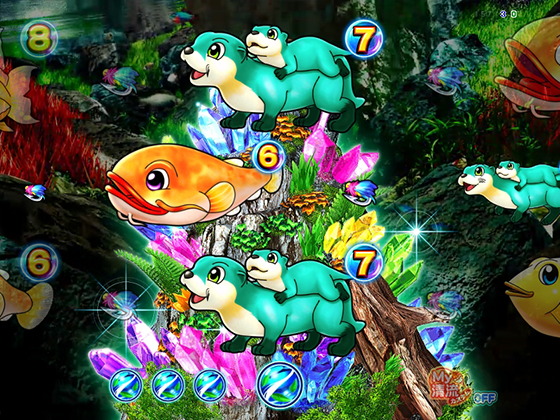 パチンコPA清流物語4 ウキウキ79ver.の水晶リーチ