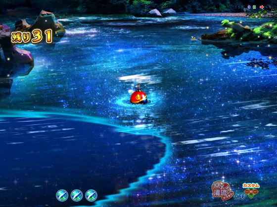 パチンコPA清流物語4 ウキウキ79ver.のヌシ魚影予告