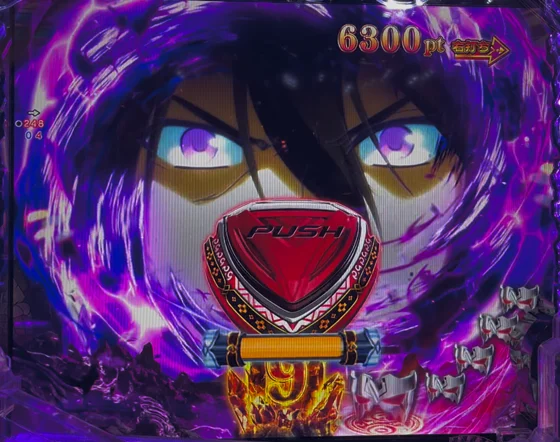 Pフィーバーうたわれるもの LT-Light ver.の右図柄ボタン変化煽り予告