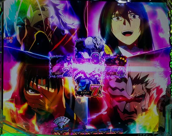 Pフィーバーうたわれるもの LT-Light ver.の仮面の者出目停止成功