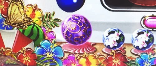 パチンコPAコマコマ倶楽部with坂本冬美89確変ループ10ラウンド極の紫唐草模様保留