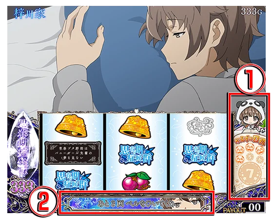 かえでスタンプと咲太クエストの位置