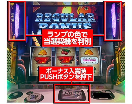 クレアの秘宝伝 ～はじまりの扉と太陽の石～ ボーナストリガーver.のボーナス当選契機の確認方法