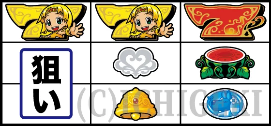 クレアの秘宝伝 ～はじまりの扉と太陽の石～ ボーナストリガーver.の中リール上段黄7停止時の打ち方01