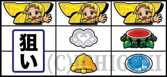 クレアの秘宝伝 ～はじまりの扉と太陽の石～ ボーナストリガーver.の中リール中段黄7停止時の打ち方02