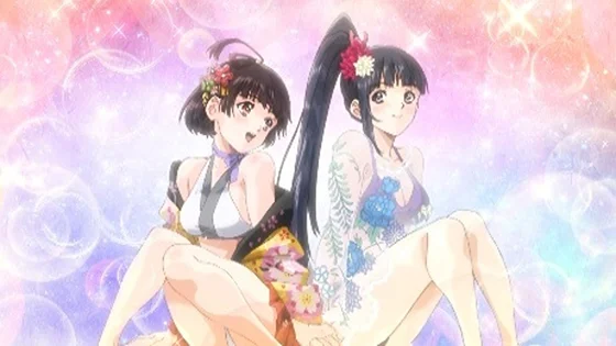 ST終了画面「無名+菖蒲（水着）画面」