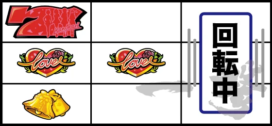 上段赤7/中段ラブハート停止時