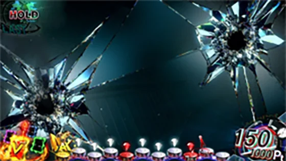 ラッシュ終了画面：弾痕演出