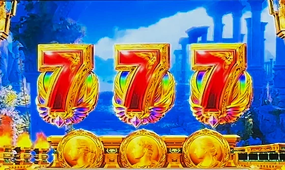 液晶上で7揃い時