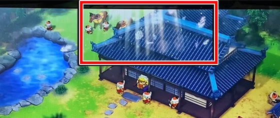 画面上部が発光