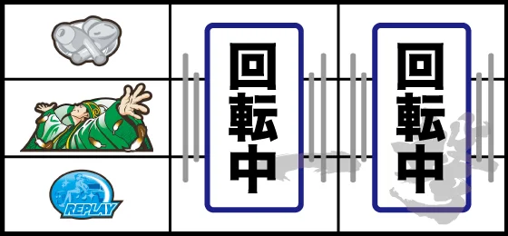 孔明図柄中段停止