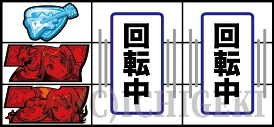 左リール中下段に赤7停止で小役濃厚!?