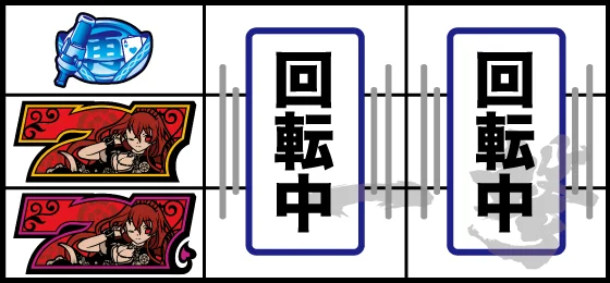 中下段2連赤7停止時