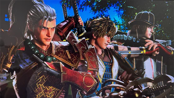 スマスロ 新鬼武者3の終了画面（蒼鬼・ロベルト・天海）