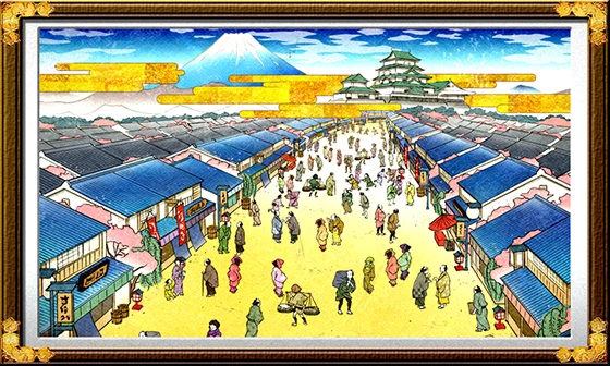 サブ液晶での5回先までの天国回数示唆：城下町（昼）