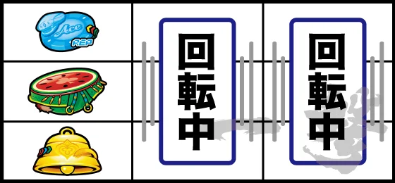 左リール上段リプレイ停止時