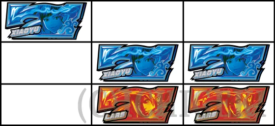 ダブル7テンパイ時の停止形（フェイク）