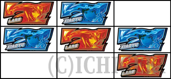 右下がり赤7テンパイ時の停止形（赤7揃い）