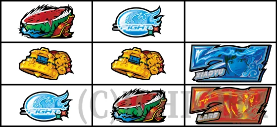 7図柄非テンパイ時の停止形（フェイク）