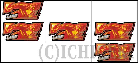 上段ダブル7テンパイ時の停止形（赤7揃い）