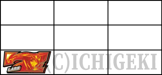 上段ダブル7テンパイ時の停止形（赤7揃い）