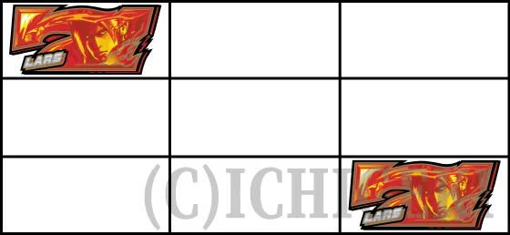 上段ダブル7テンパイ時の停止形（青7揃い）