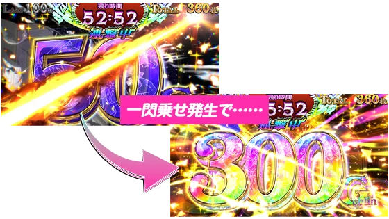 パチスロ 転生したら剣でしたのGS中の一閃乗せ発生で3桁乗せ