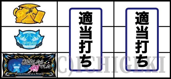 パチスロ 転生したら剣でしたのBAR下段停止時の打ち方