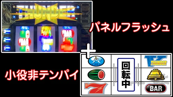 パネルフラッシュと小役非テンパイ