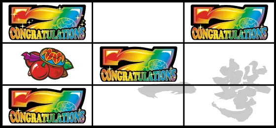虹7ボーナス当選時の入賞ライン：右上がり