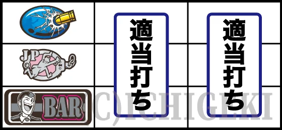 L主役は銭形5のBAR下段停止時の打ち方