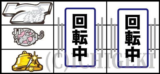L主役は銭形5の左リール白7上段狙い3
