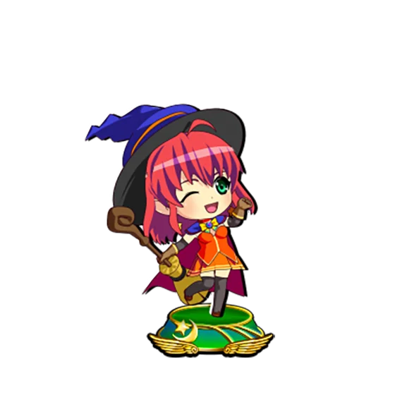 マジカルハロウィン ボーナストリガーのボーナス中のミニキャラ示唆（緑台座）