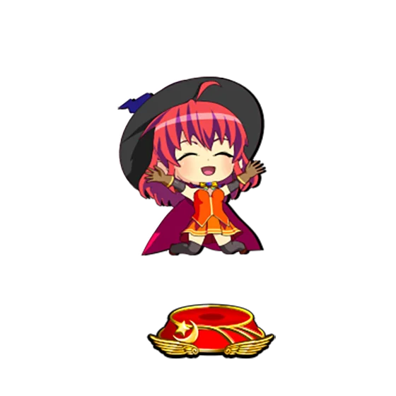 マジカルハロウィン ボーナストリガーのボーナス中のミニキャラ示唆（赤台座）