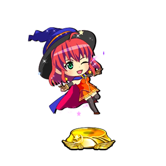 マジカルハロウィン ボーナストリガーのボーナス中のミニキャラ示唆（金台座）