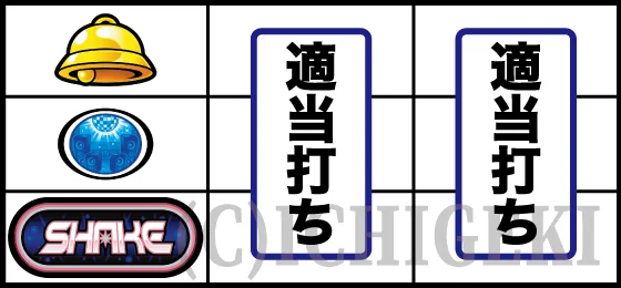 ＳＨＡＫＥ ＢＯＮＵＳ ＴＲＩＧＧＥＲの黒BAR下段停止時の打ち方