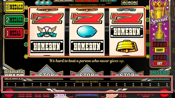 ドラマチックスコアの位置