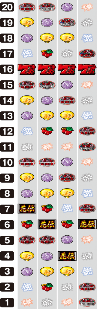 パチスロ 花伝-30のリール