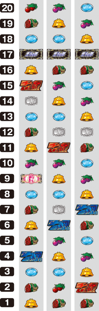 パチスロ北斗の拳 修羅の国篇 羅刹ver.のリール