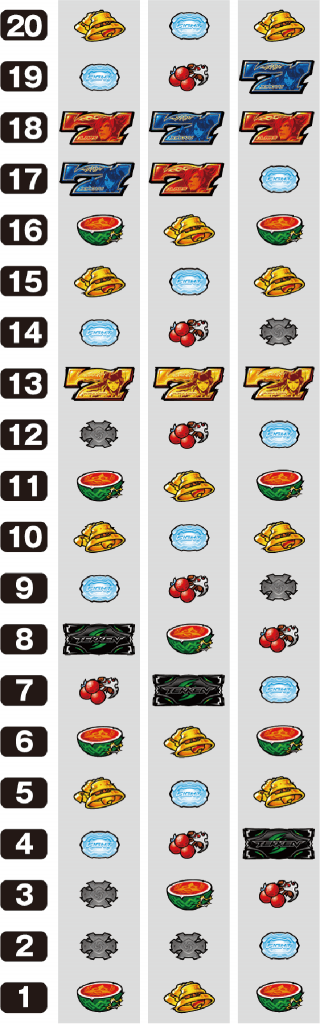 パチスロ鉄拳4のリール