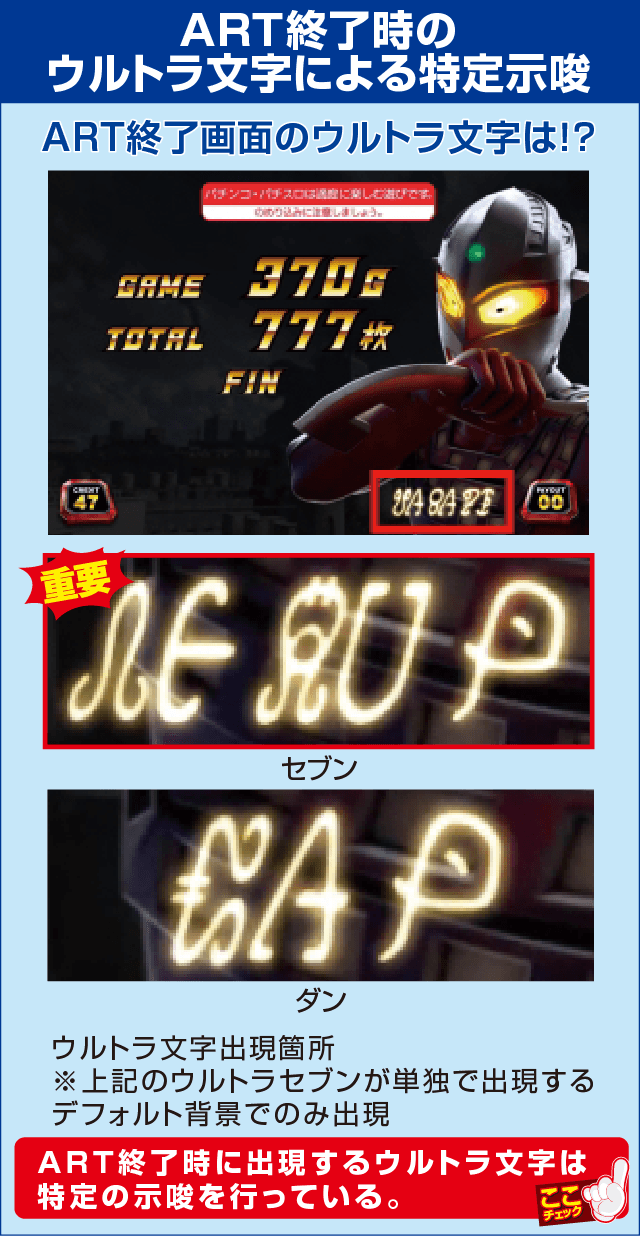 ぱちスロ ウルトラセブンの確定演出