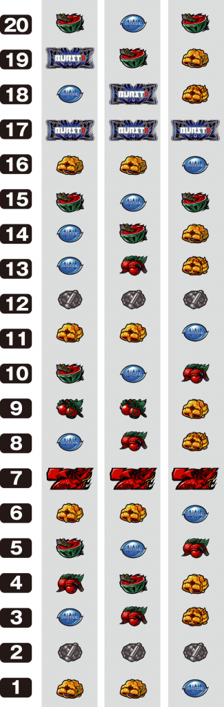 パチスロ ゴッドイーター ジ・アニメーションのリール